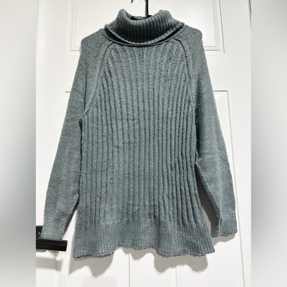 Altar’d State Oversized knit, so soft, loose turtleneck sweater, light aqua